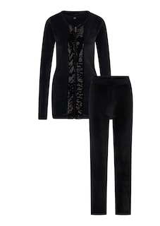 Velour loungewear set with sequin trim thumbnail 4