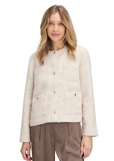 Edle Bouclé-Jacke mit Fransenkante thumbnail 6