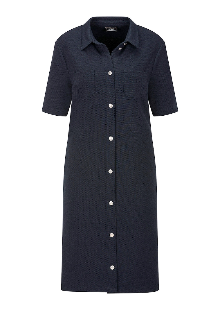 Maritimes Kleid aus Interlock Jersey