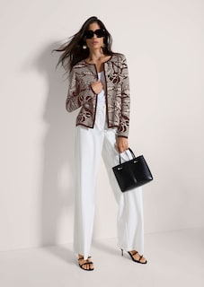 Blazer en maille à imprimé jacquard et zip thumbnail 5