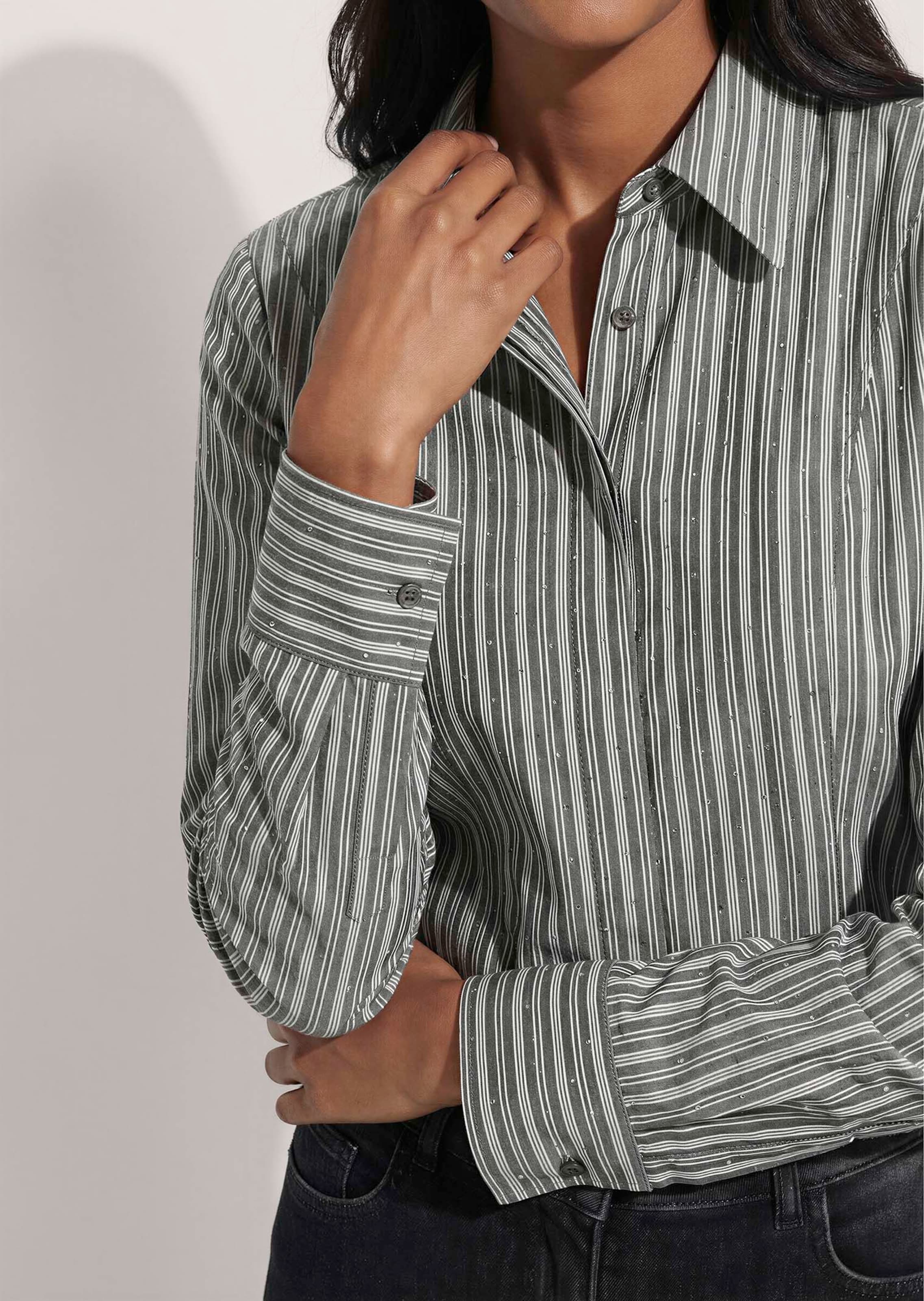 Blouse with stripes and rhinestones thumbnail 6