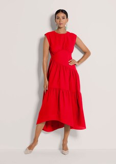 Baumwollkleid mit Stufenrock thumbnail 3