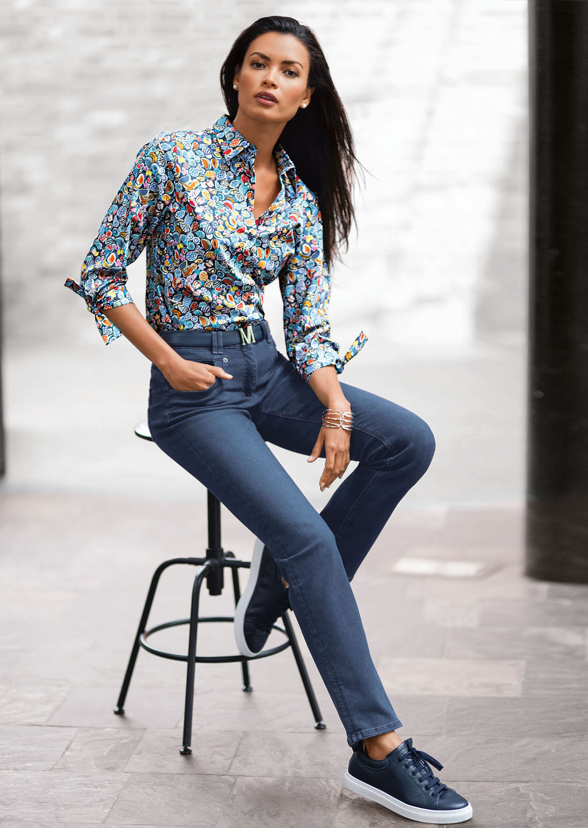 Bunte Bluse aus Baumwolle