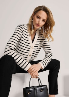 Cardigan à rayures avec boutons décoratifs thumbnail 5