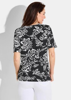 Jersey shirt met gebloemde print thumbnail 2