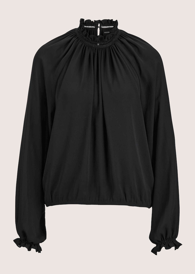 High-neck frill blouse