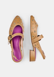 Slingback-Ballerina mit goldfarbenen Nieten thumbnail 2