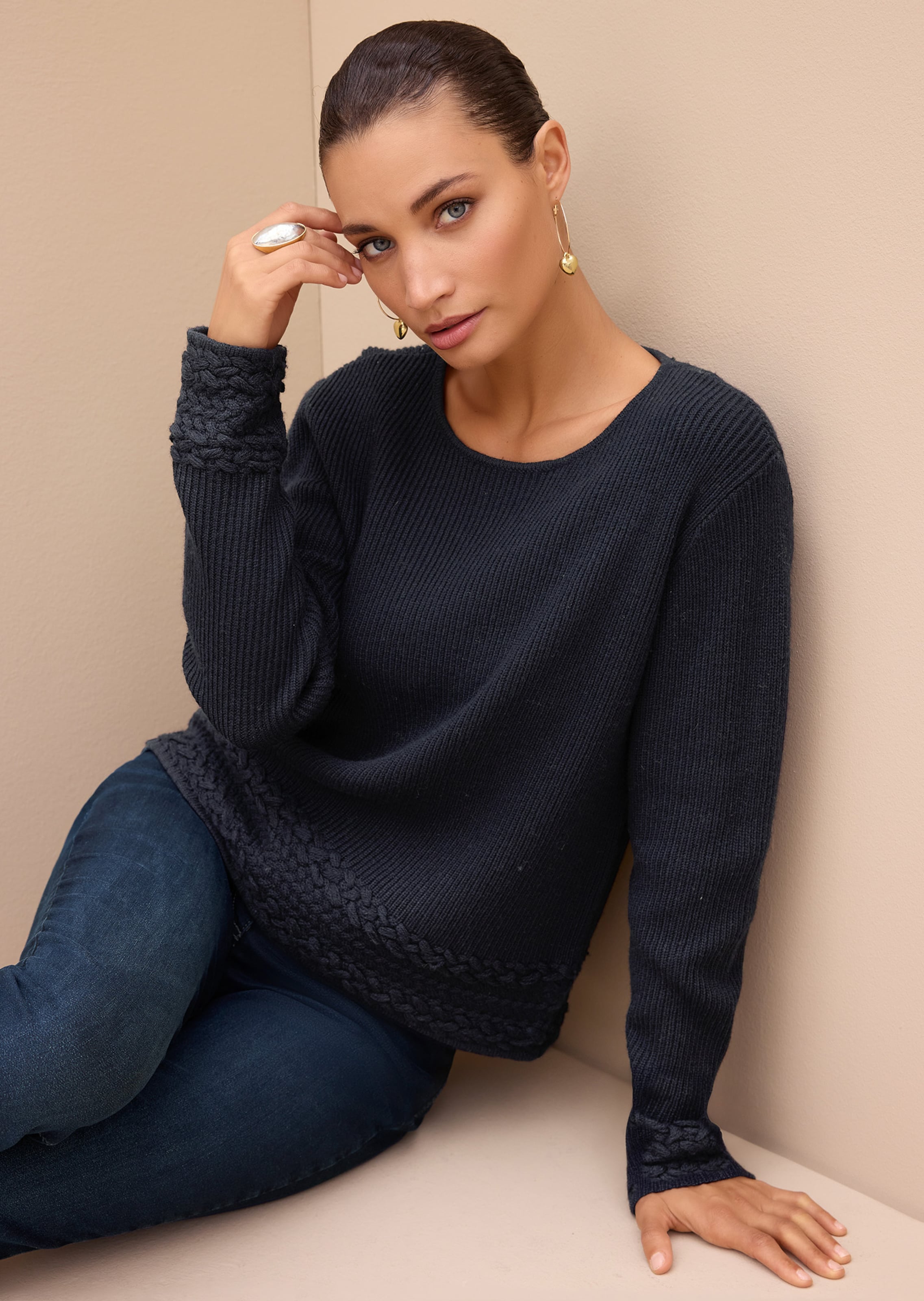 Pullover met kabeldetails