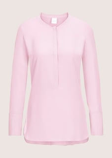 Lange Seidenbluse in kragenloser Form thumbnail 7
