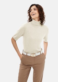 Kaschmirpullover mit Rollkragen und Halbarm thumbnail 2