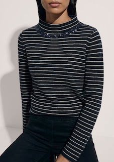 Sweatshirt mit Streifen und Pailletten thumbnail 6