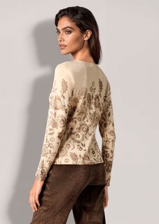 Pull en cachemire avec imprimé floral thumbnail 4