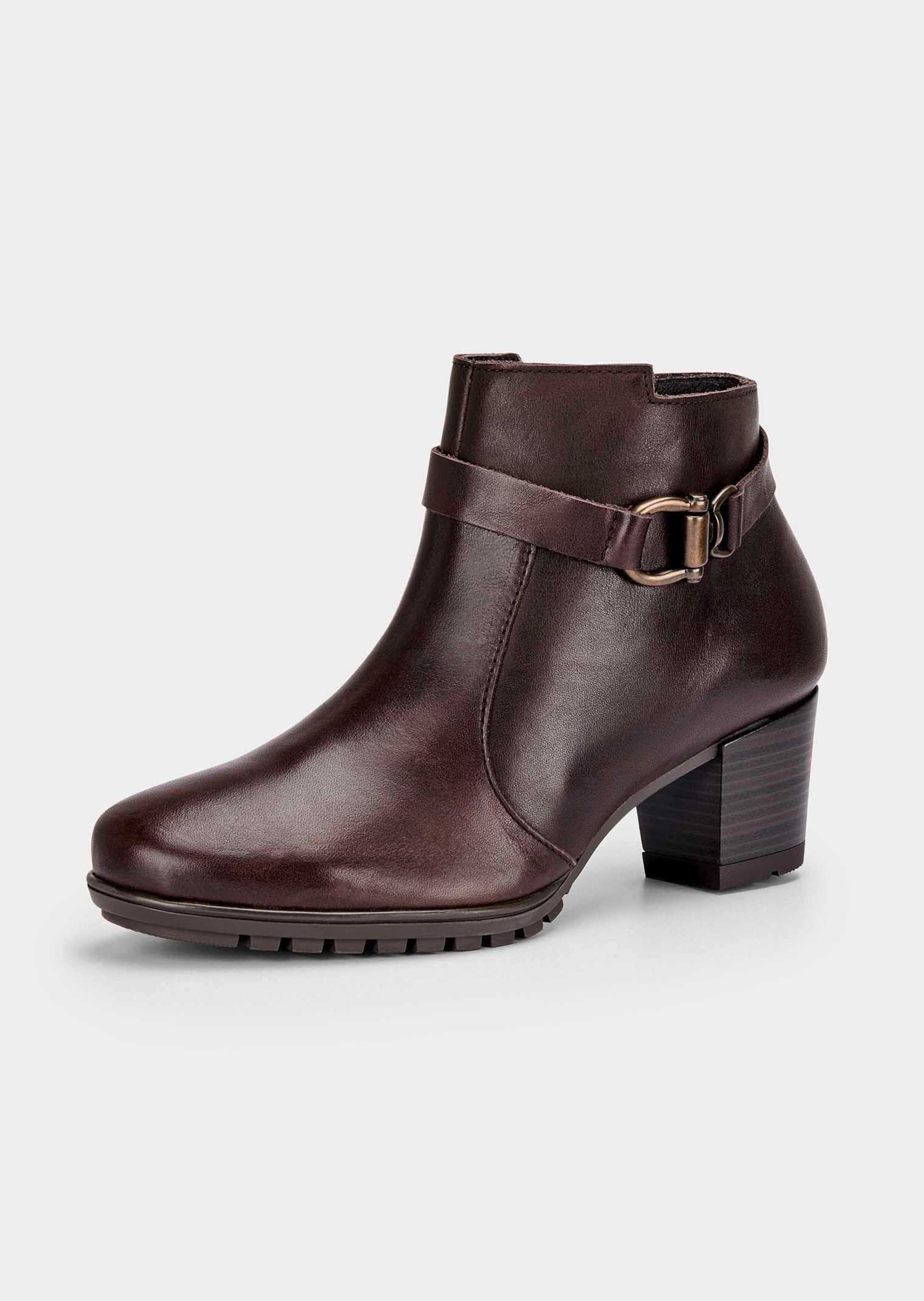 Bottines en cuir lisse avec élément décoratif
