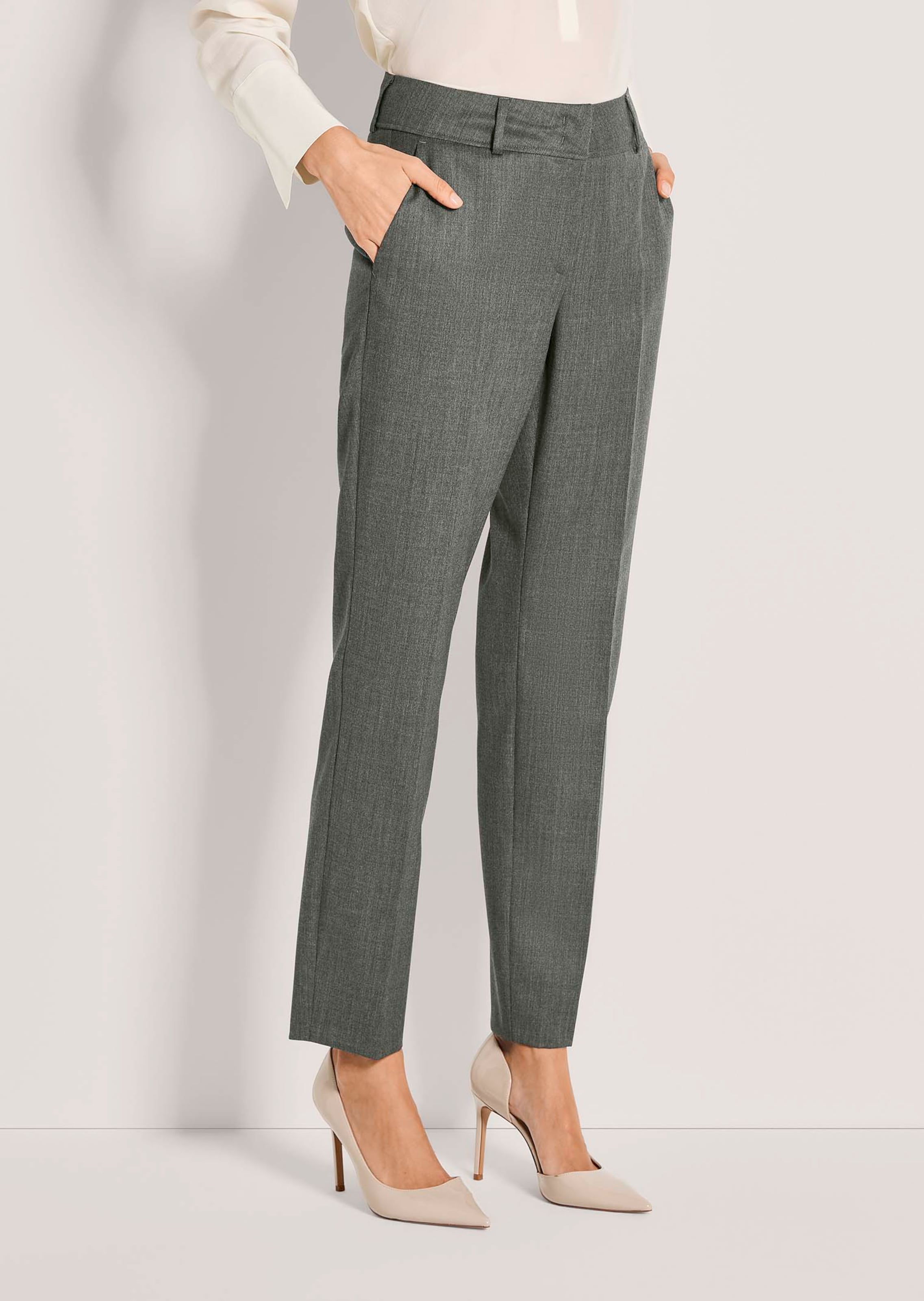 Virgin wool trousers with centre creases