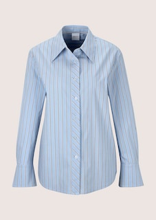 Gestreepte overhemdblouse met parelmoeren knopen thumbnail 7