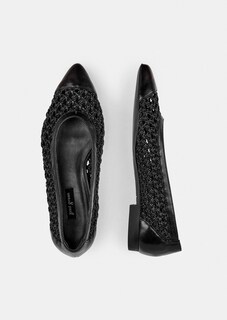 Geflochtene Ballerinas mit Spitze aus Leder thumbnail 2