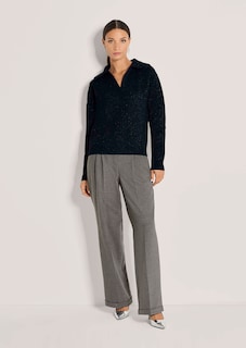 Schimmernder Pullover mit Polo-Kragen thumbnail 3
