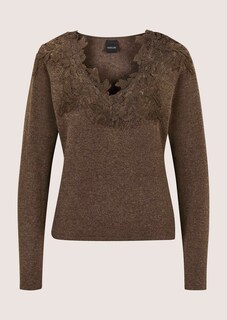Feinstrickpullover mit Spitzenbesatz thumbnail 7