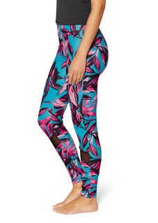 Leggings mit Blätter-Print und Mesheinsätzen thumbnail 5
