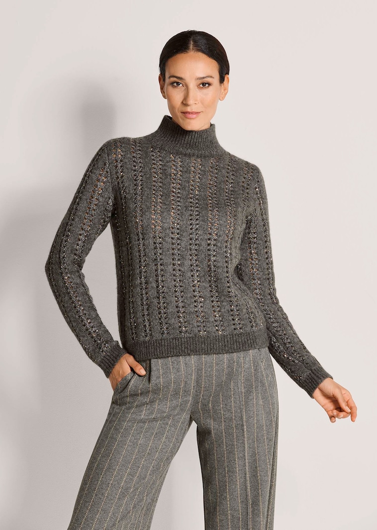 Glanzende ajour pullover
