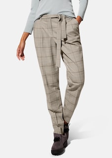 Karo-Bundfaltenhose mit Bindegürtel thumbnail 2