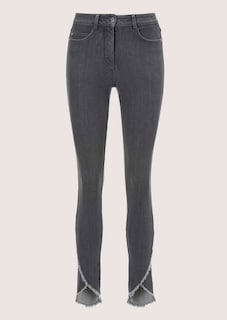 Slim-fit jeans with frayed hem thumbnail 6