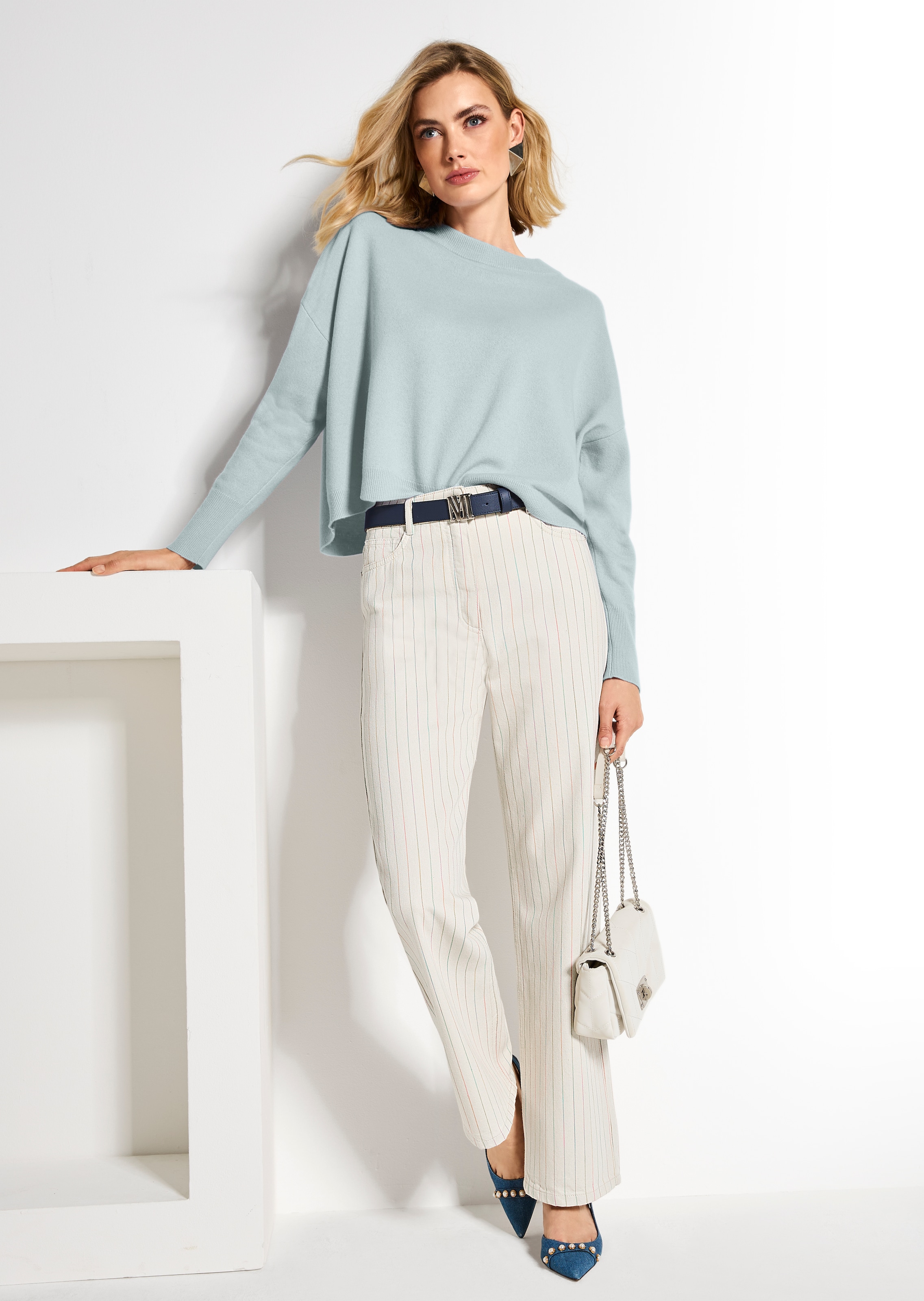 5-Pocket-Jeans mit feinen Webstreifen