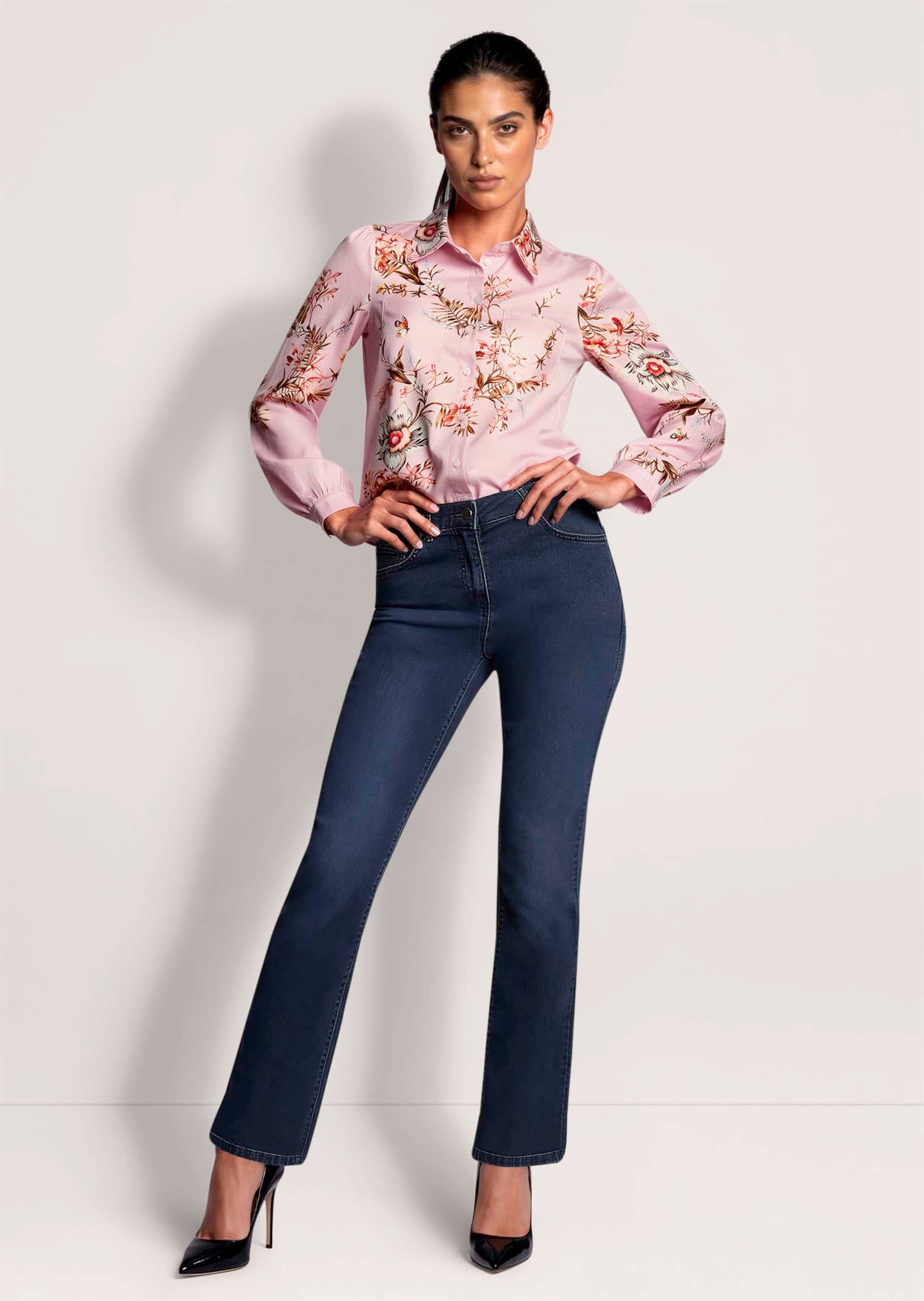 Cotton shirt featuring a floral print thumbnail 3
