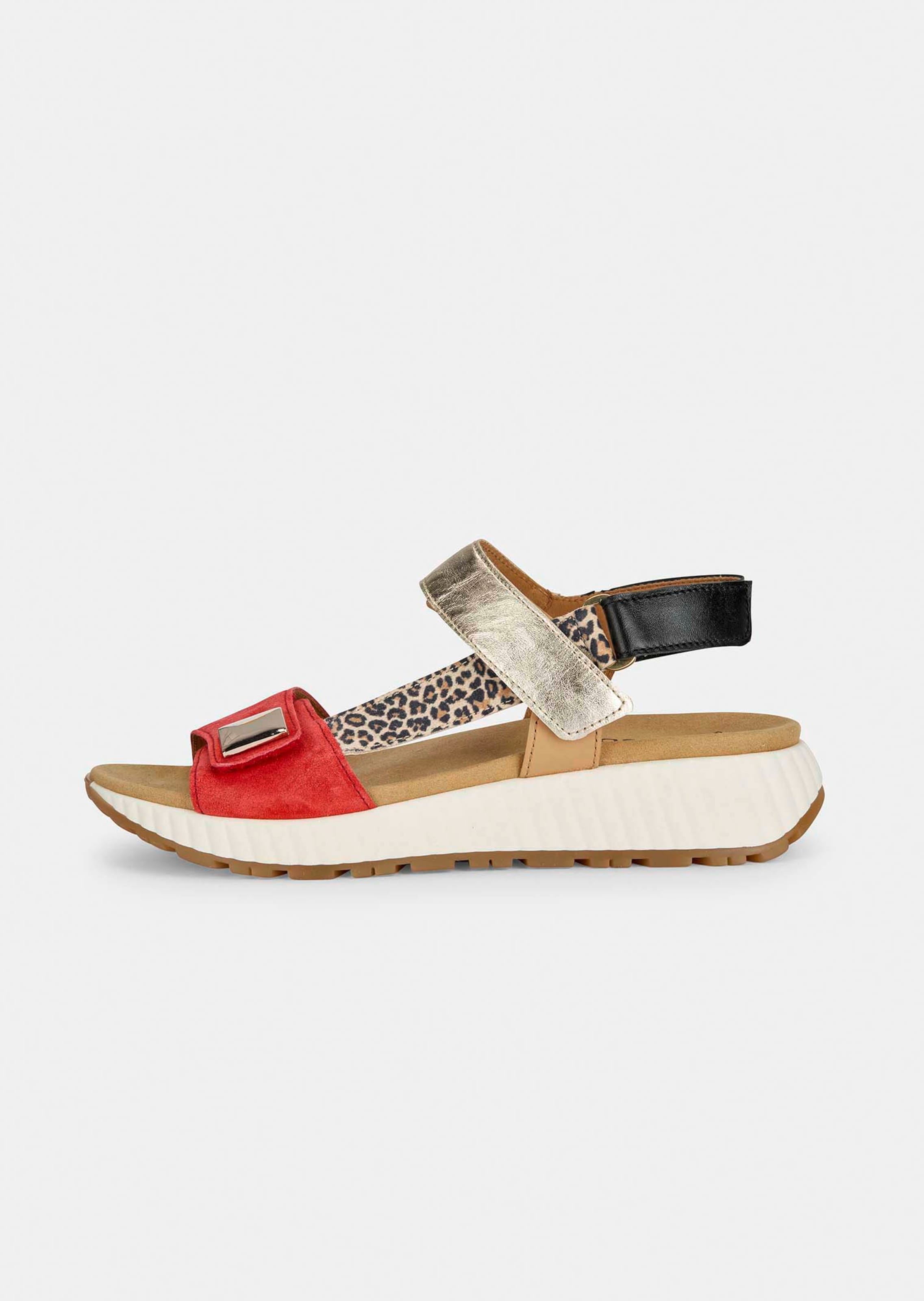 Sandalen in reptielenlook met metallic glans