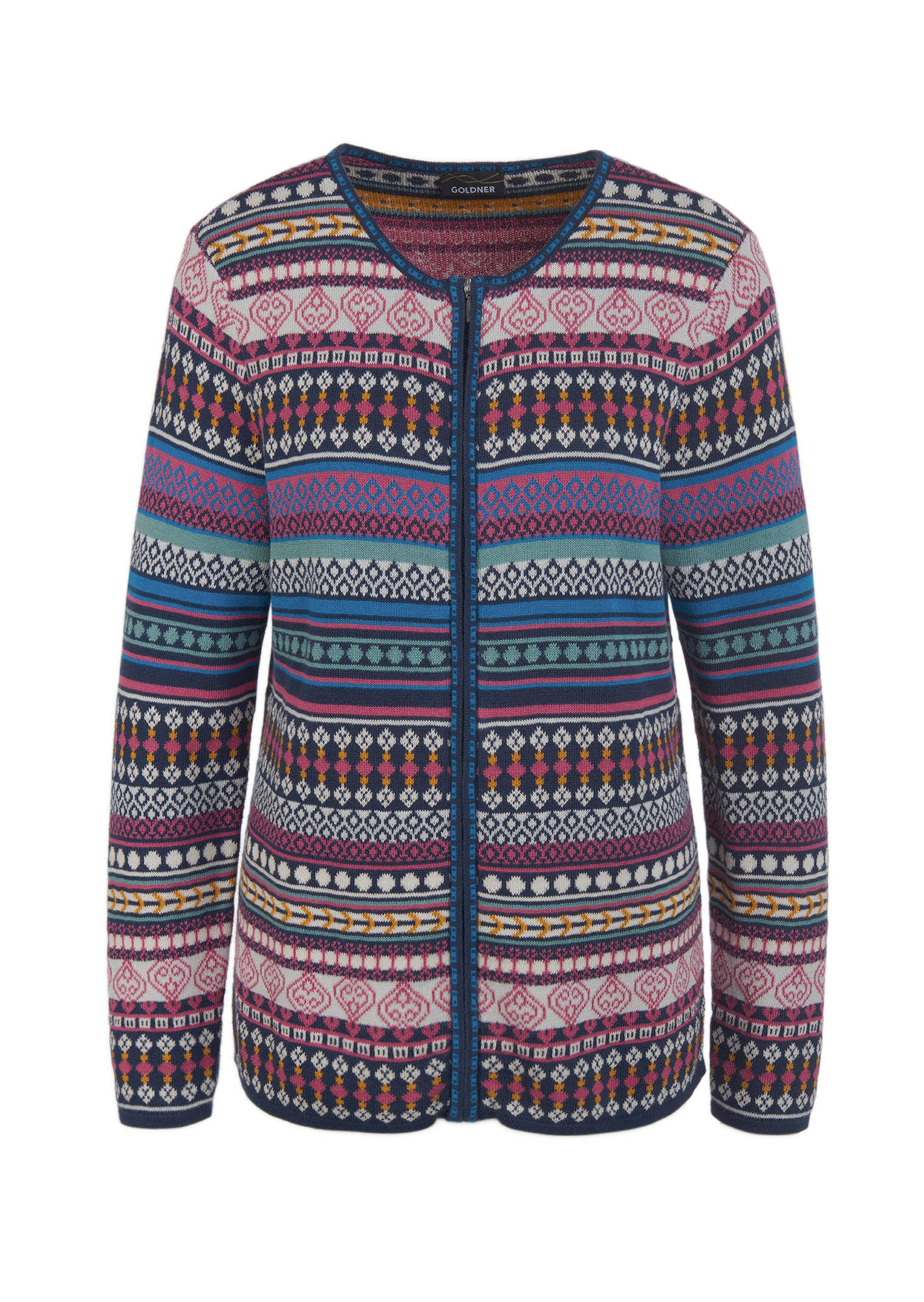 Jacquard tricot jasje met kleurrijk streepdessin