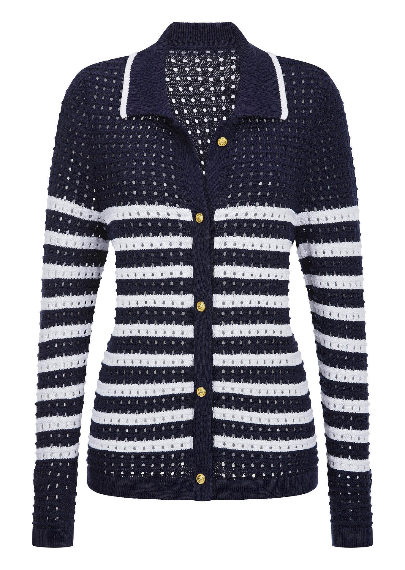 Strickjacke mit Polokragen