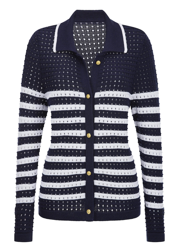 Strickjacke mit Polokragen