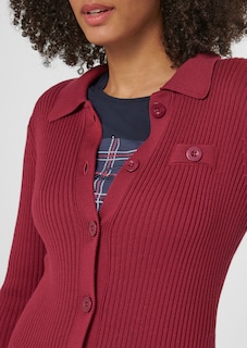 Long-sleeved rib-knit cardigan thumbnail 6