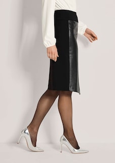 Bleistiftrock mit Leder- und Wickel-Optik thumbnail 5