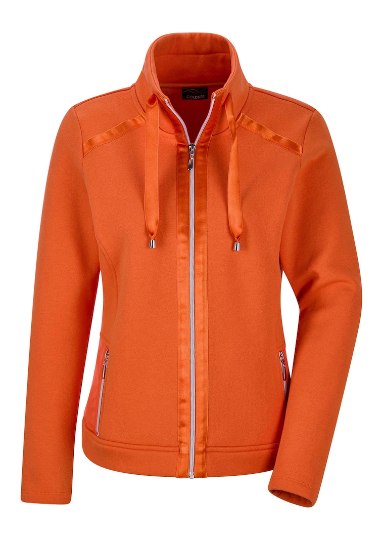 Sweatjacke mit Satin-Bändern