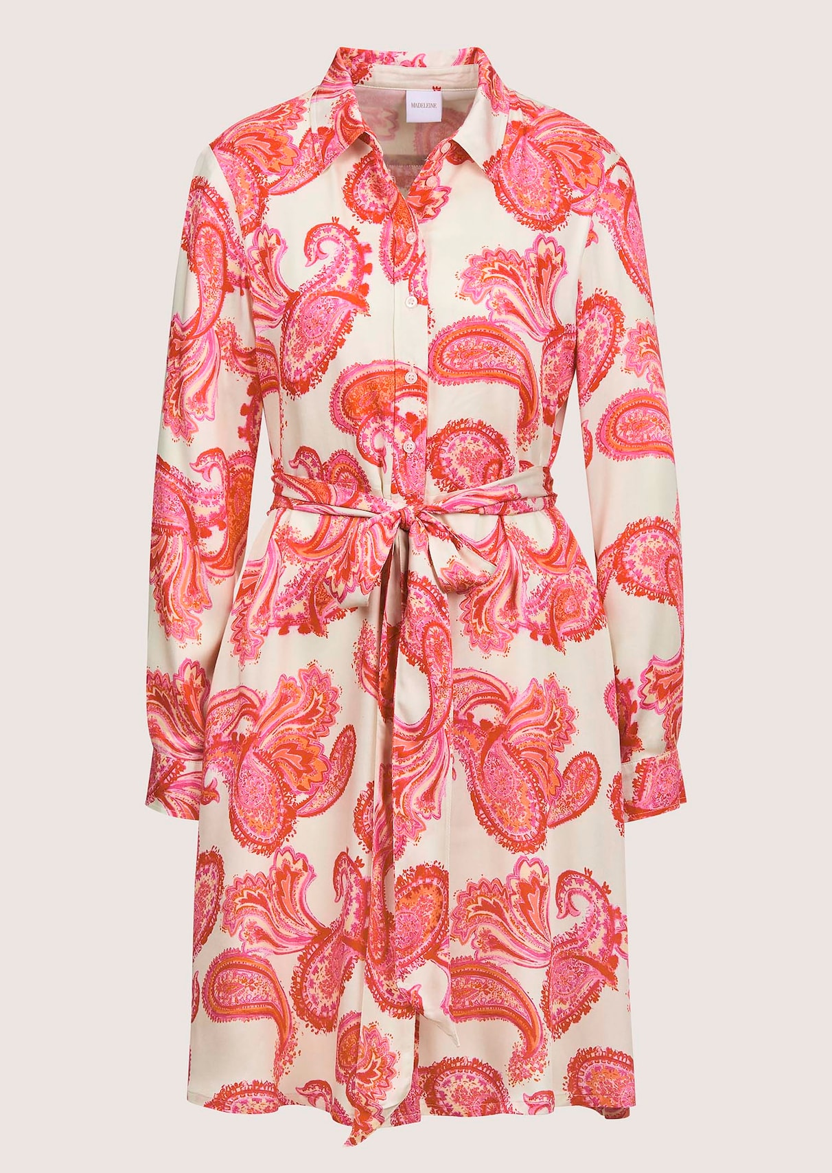 Shirt dress with tie ribbon