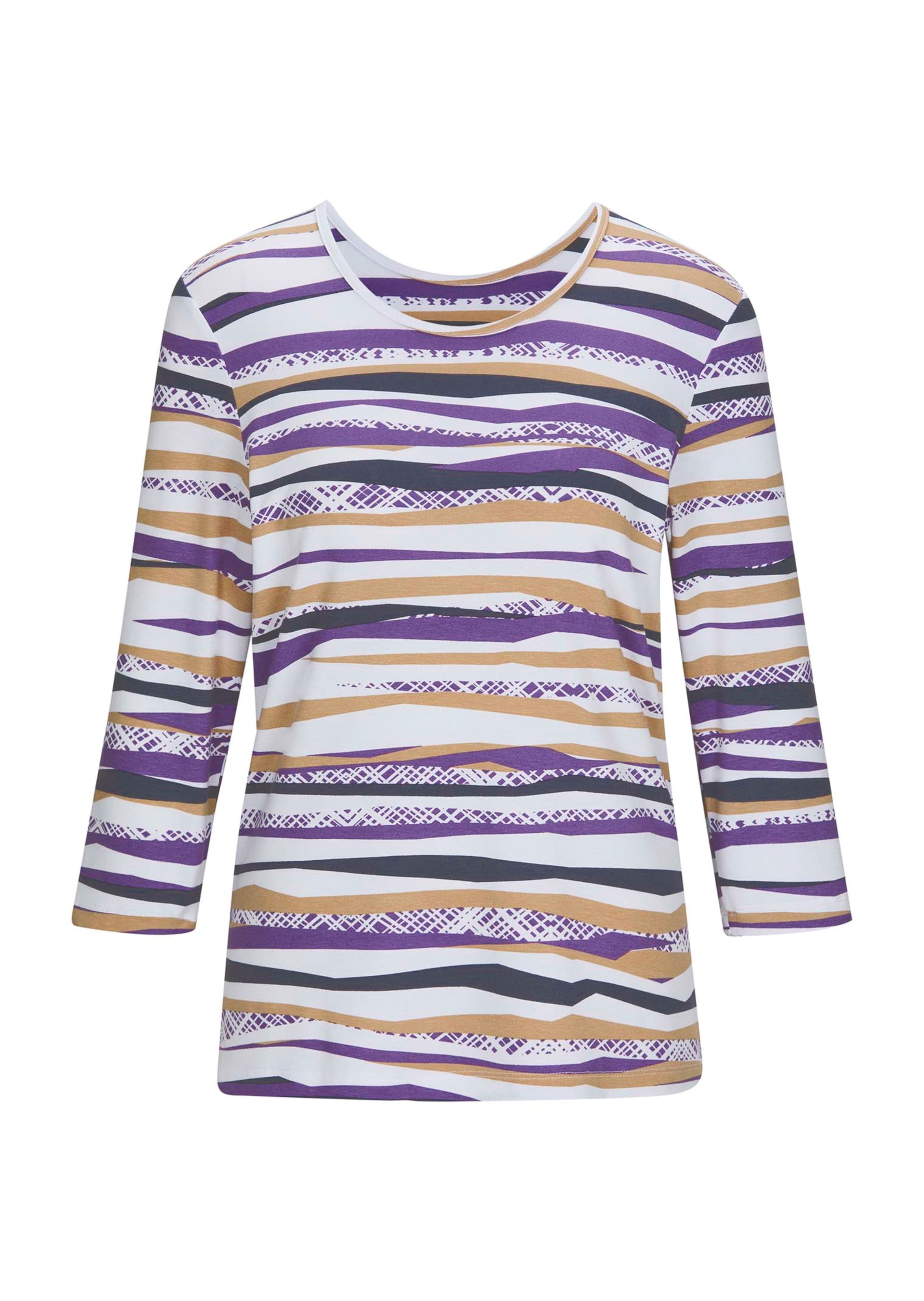 Viskoseshirt mit abwechlsungsreichem Streifenmix