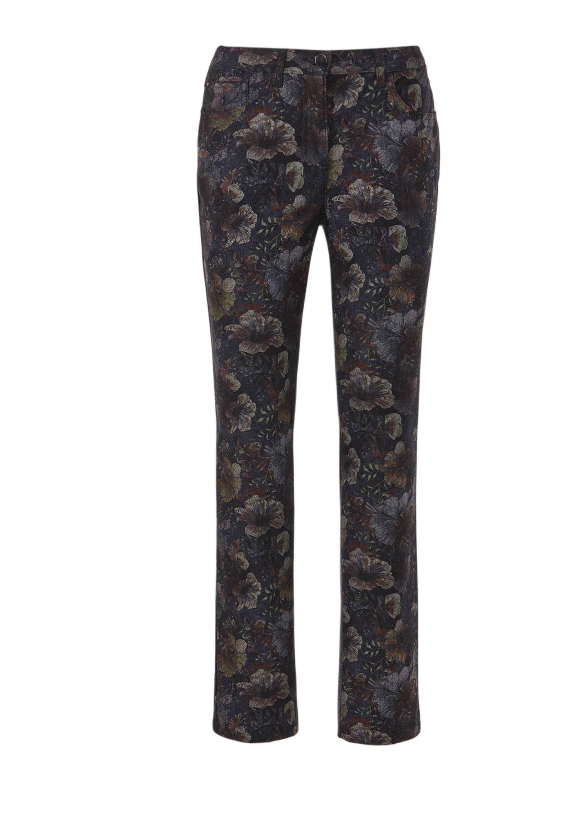 Gedessineerde broek met uniek bloemenpatroon