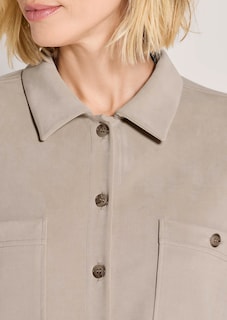 Oversize Hemdbluse mit aufgesetzten Taschen thumbnail 6
