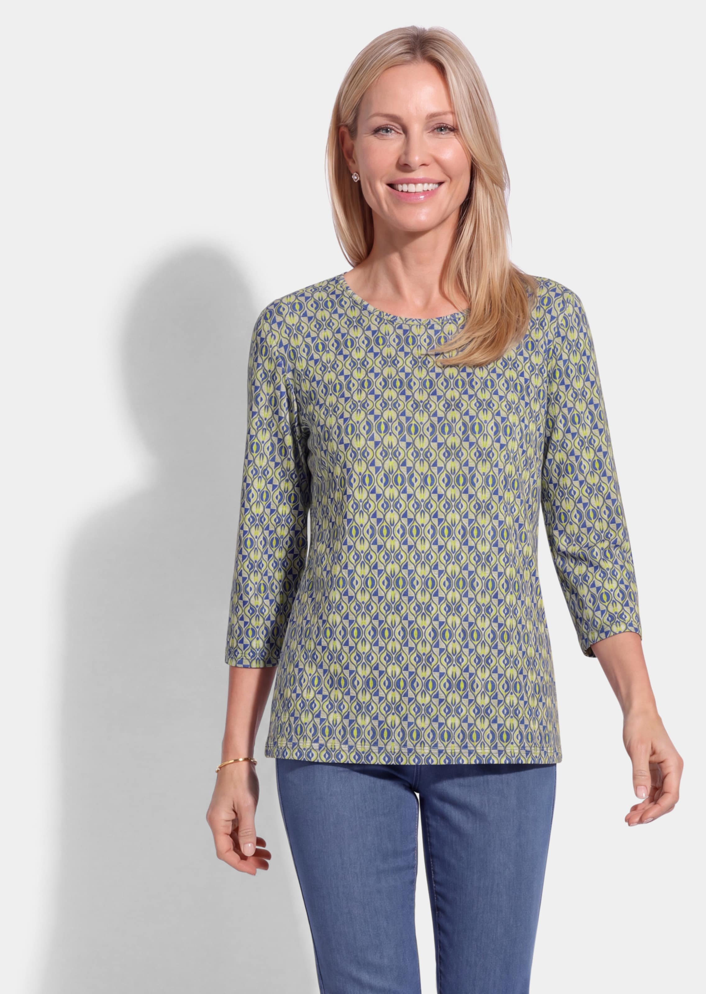 T-shirt en viscose à motif mosaïque géométrique