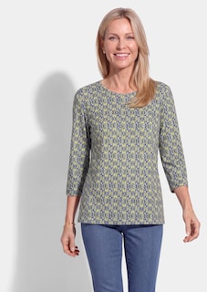 T-shirt en viscose à motif mosaïque géométrique thumbnail 1