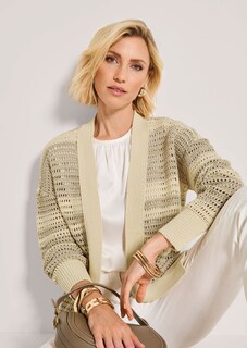 Ajour-Strickjacke in knopfloser Longform thumbnail 5