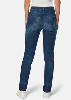 Schlanke Stretch-Jeans mit glanzvollen Nieten thumbnail 4
