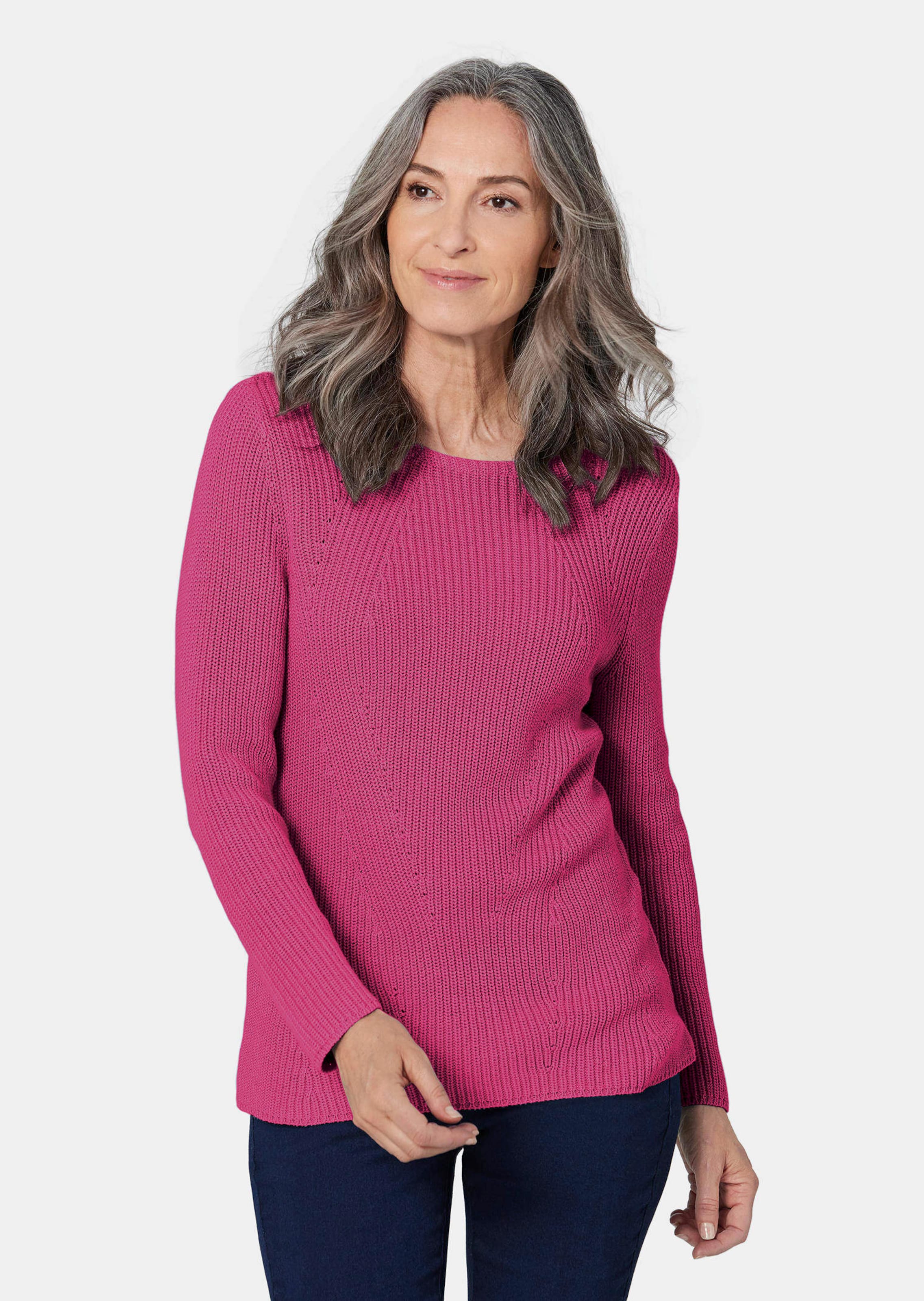 Figurschmeichelnder Pullover aus reiner Baumwolle