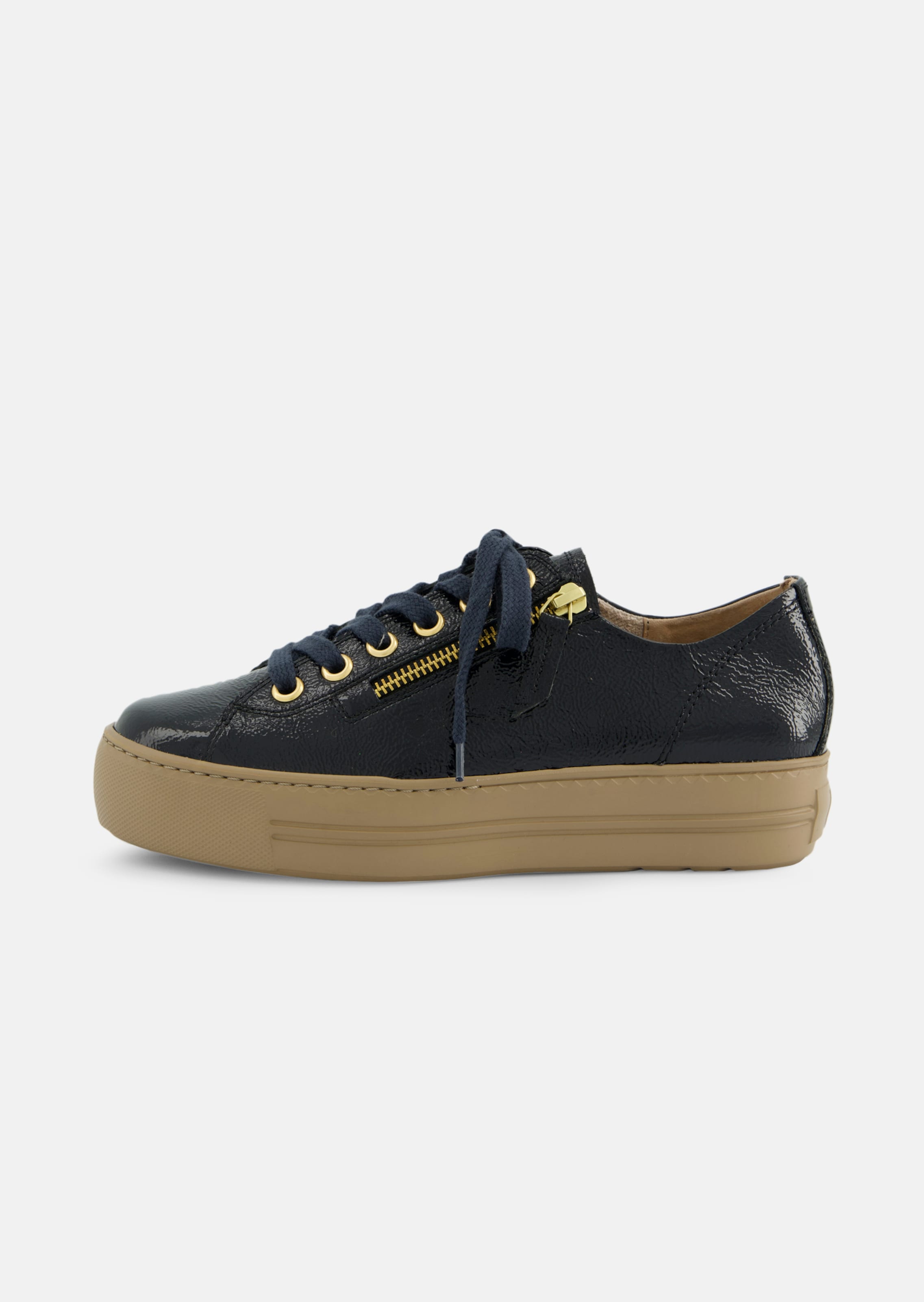 Sneaker aus Leder mit Plateausohle