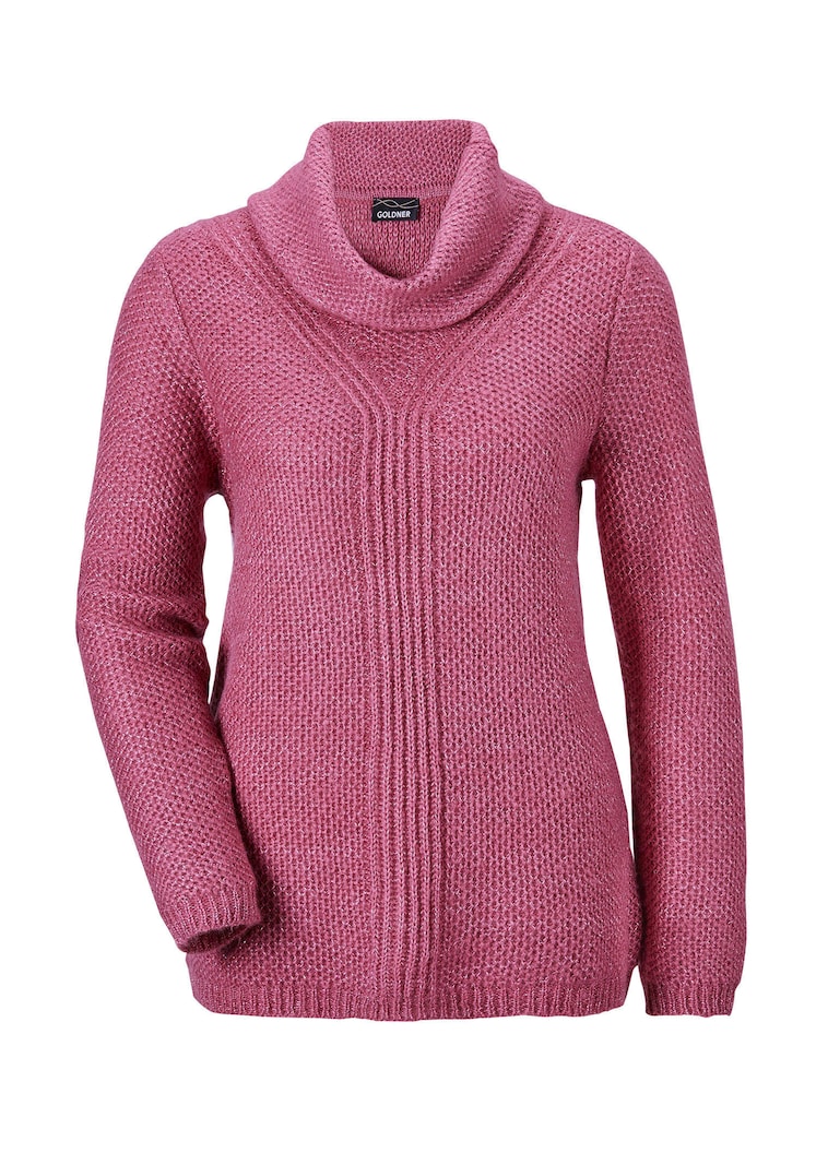 Pull en tricot structuré et fil métallisé