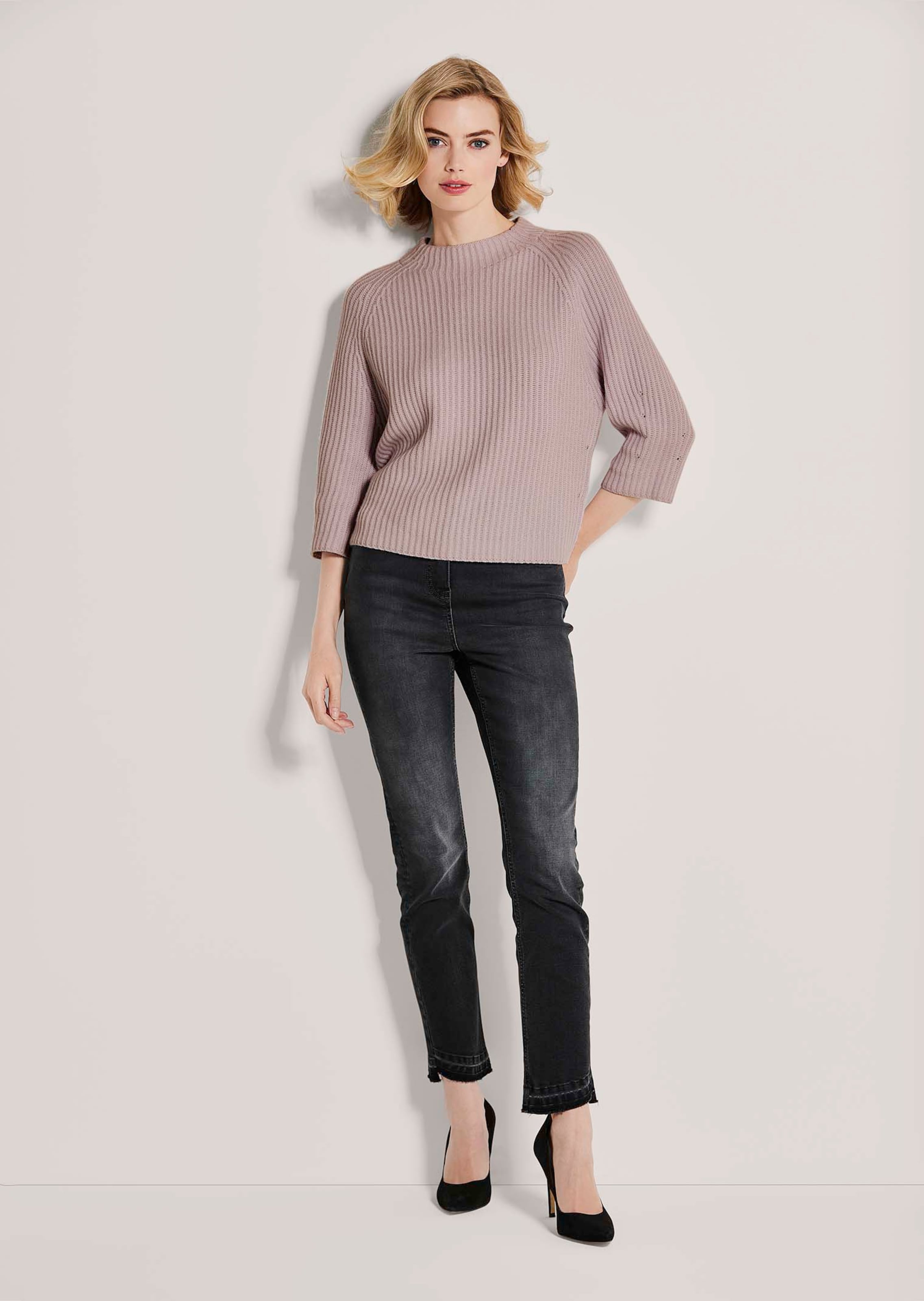 Kaschmir-Pullover mit 3/4-Ärmeln