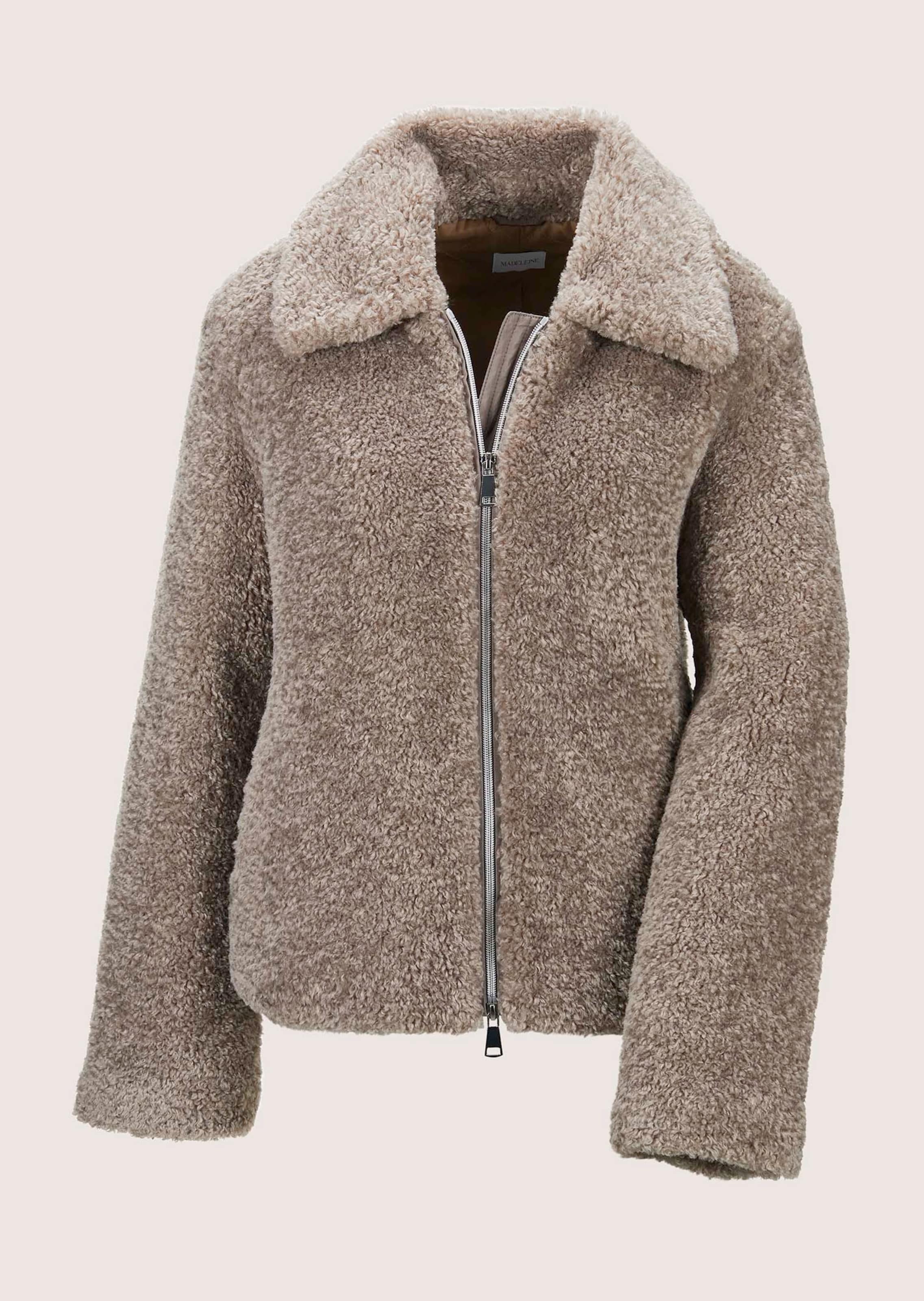 Kurzjacke aus Teddy-Plüsch