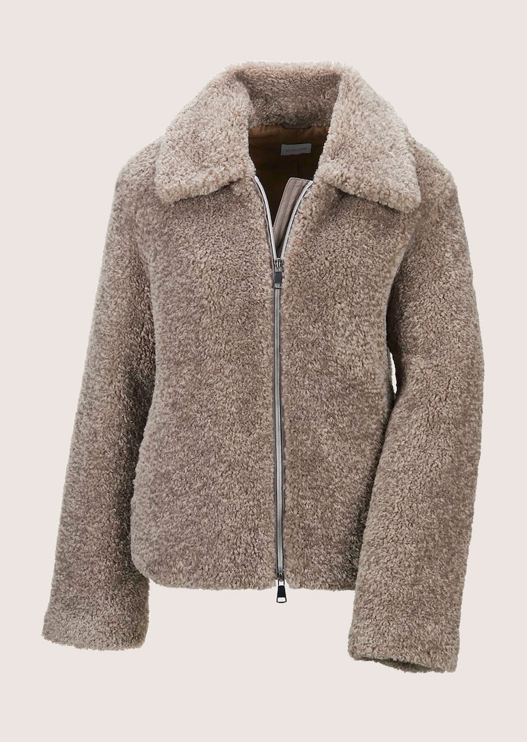 Kurzjacke aus Teddy-Plüsch