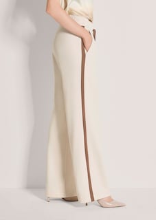 Broek met zijstreep en crêpe-look thumbnail 5